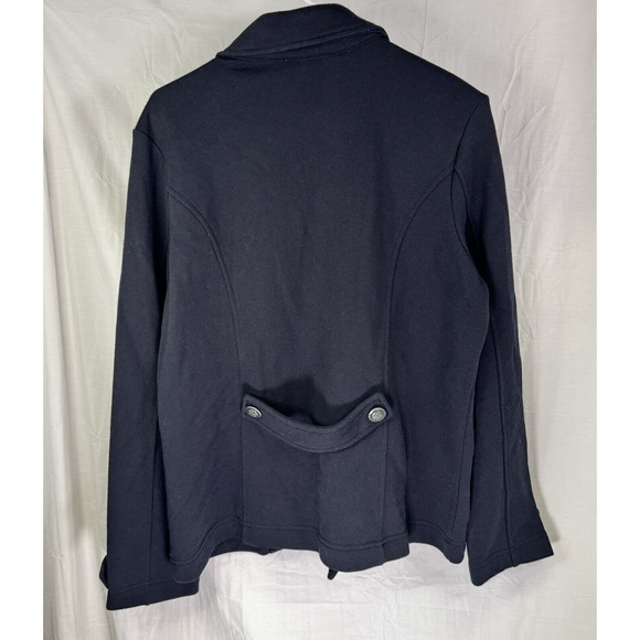 Talbots Double Breasted Military Style Jacket Navy Blue Size Large - Picture 2 of 7